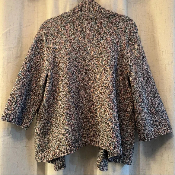 C.J. Banks One Button Open Cardigan Sweater. Size X. Pink, blue black and white - Picture 3 of 6